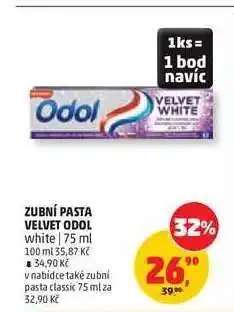 Penny Market ZUBNÍ PASTA VELVET ODOL white nabídka