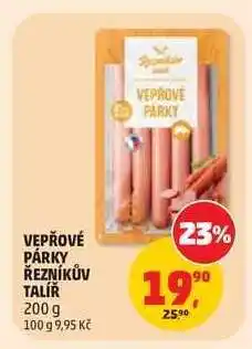 Penny Market VEPŘOVÉ PÁRKY ŘEZNÍKŮV TALÍŘ nabídka