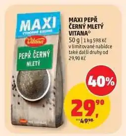 Penny Market MAXI PEPŘ ČERNÝ MLETÝ VITANA nabídka