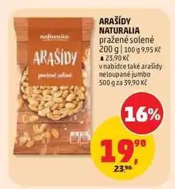 Penny Market ARAŠÍDY NATURALIA pražené solené nabídka