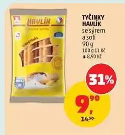 Penny Market Tyčinky Havlík se sýrem a solí nabídka