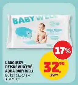 Penny Market Ubrousky dětské vlhčené Aqua Baby Well nabídka