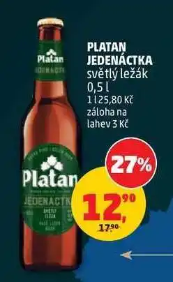 Penny Market PLATAN JEDENÁCTKA světlý ležák 0,5 l nabídka