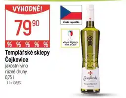 Globus Templářské sklepy Čejkovice nabídka