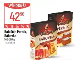 Globus Babiččin Perník, Bábovka nabídka