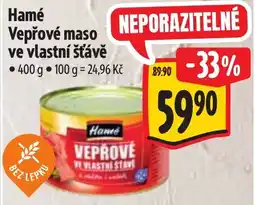 Albert Hamé vepřové maso ve vlastní šťávě nabídka