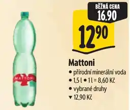 Albert Mattoni přírodní minerální voda nabídka