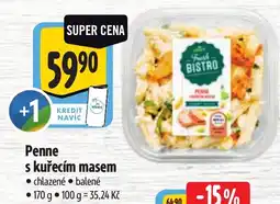 Albert Fresh Bistro Penne s kuřecím masem nabídka