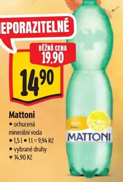 Albert Mattoni ochucená minerální voda nabídka