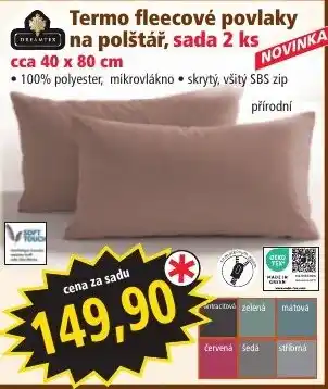 Deklady Termo fleecové povlaky na polštář