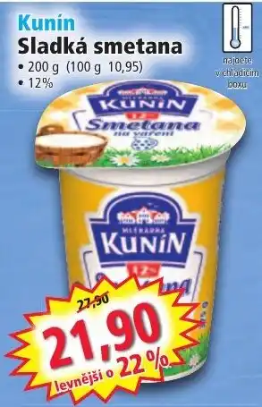 Kunín sladká smetana