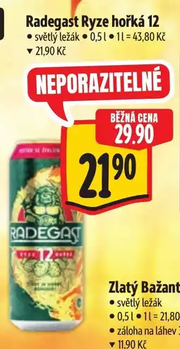 Albert Radegast Ryze hořká 12 nabídka