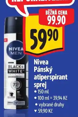 Albert Nivea pánský atiperspirant sprej nabídka