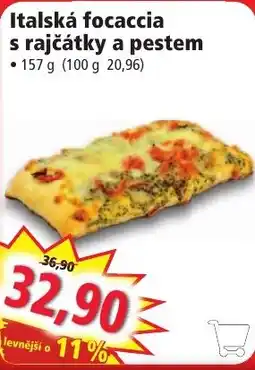 Norma Italská focaccia s rajčátky a pestem nabídka
