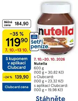 Tesco Nutella nabídka