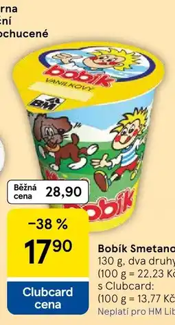 Tesco Bobík Smetanova nabídka