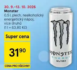 Tesco Monster nealkoholický energetický nápoj nabídka