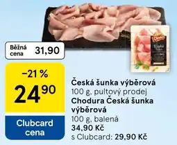 Tesco Chodura česká šunka výběrová nabídka