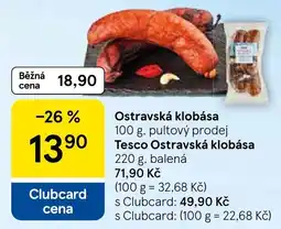 Tesco Tesco ostravská klobása nabídka