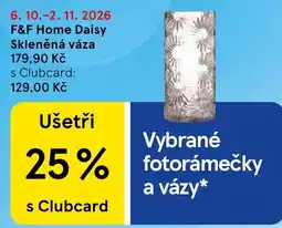 Tesco F&F Home Daisy Skleněná váza nabídka