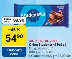 Tesco Orion Studentská Pečeť nabídka