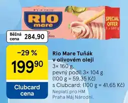 Tesco Rio Mare Tuňák v olivovém oleji nabídka