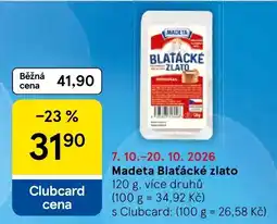 Tesco Madeta Blatácké zlato nabídka