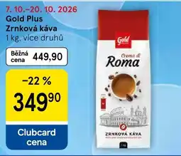 Tesco Gold Plus Zrnková káva nabídka
