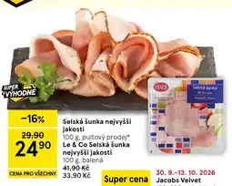 Tesco Le & Co Selská šunka nejvyšší jakostí nabídka