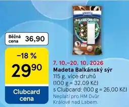 Tesco Madeta balkánský sýr nabídka