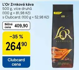 Tesco L'Or zrnková káva nabídka