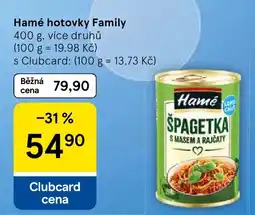 Tesco Hamé špagetka s masem a rajčaty nabídka