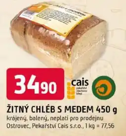 Trefa Cais žitný chléb s medem nabídka