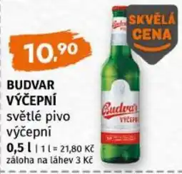 Trefa Budvar výčepní světlé pivo výčepní nabídka