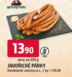 Trefa Kostelecké uzeniny Javořické párky nabídka