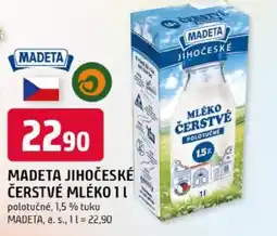 Trefa Madeta jihočeské čerstvé mléko nabídka