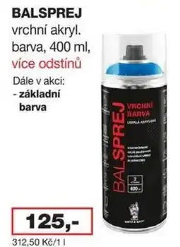 Barevný ráj Balsprej vrchní akryl. barva nabídka