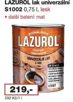 Barevný ráj Lazurol univerzální lak nabídka