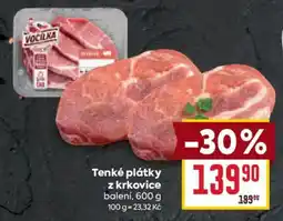 Billa Vocílka Tenké plátky z krkovice nabídka