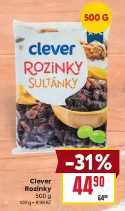 Billa Clever rozinky sultánky nabídka