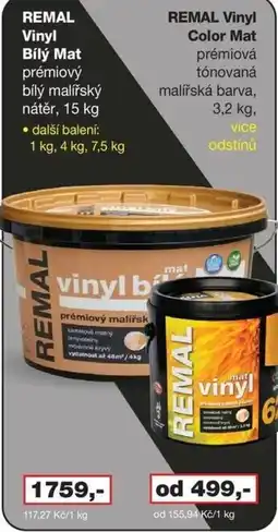 Barevný ráj Remal vinyl bílý mat nabídka