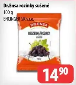 Partner Maloobchodní síť Dr.Ensa hroznienka/rozinky sušené nabídka