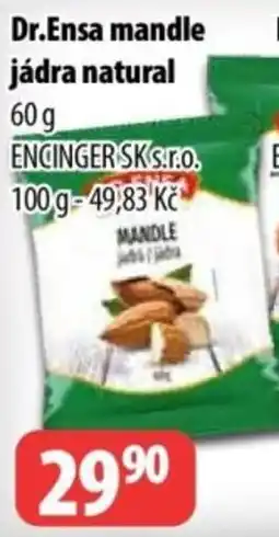 Partner Maloobchodní síť Dr.Ensa mandle jádra natural nabídka