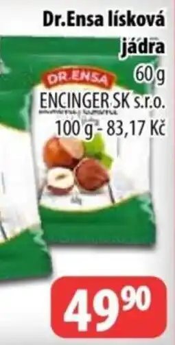 Partner Maloobchodní síť Dr.Ensa lísková jádra nabídka