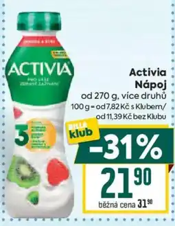 Billa Activia Nápoj nabídka