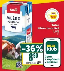 Billa Tatra mléko trvanlivé nabídka