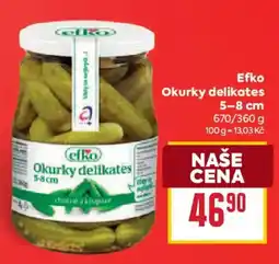 Billa Efko Okurky delikates nabídka