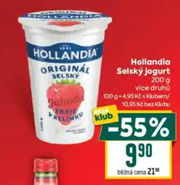 Billa Hollandia selský jogurt nabídka