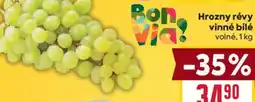 Billa Bon Via! Hrozný révy vinné bílé nabídka