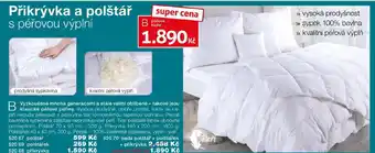 Přikrývka a polštář s pěrovou výplní